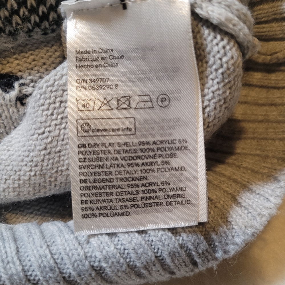 H&M Merry Penguins "Kiss-mas" Christmas Sweater In Grey Sz S - Picture 5 of 6